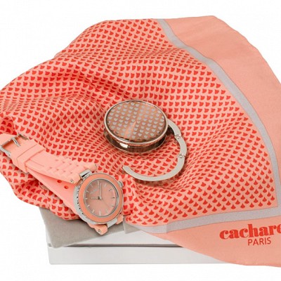 Set de ceas Cacharel de dama cu esarfa si suport de genti - CPFHM485 CPFHM485 seturi Cacharel de ceasuri cu esarfa si suport de geanta