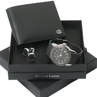 Set de ceas barbatesc cu portofel si butoni de camasa Lacroix - LPJMW418 LPJMW418 seturi de ceasuri Lacroix cu portofel si butoni de camasa