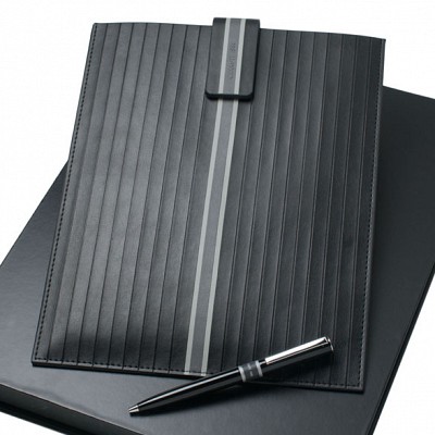 Set de husa de tableta cu pix metalic negru - Cerruti NPBI414 NPBI414 seturi de huse de tablete cu pixuri de lux