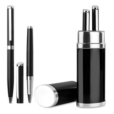 Set de doua pixuri prezentate in etui tubular din aluminiu - MO8213 MO8213 seturi de pixuri in etui metalic