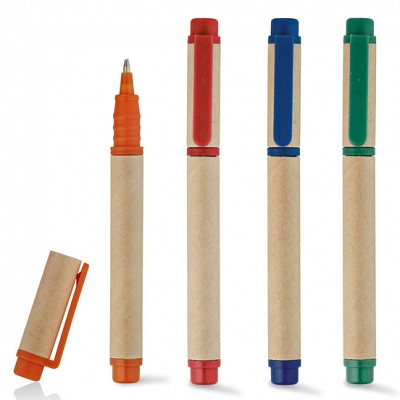 Pix din hartie reciclata cu agatatoare din plastic si capac - 91470 pixuri promotionale ecologice 91470
