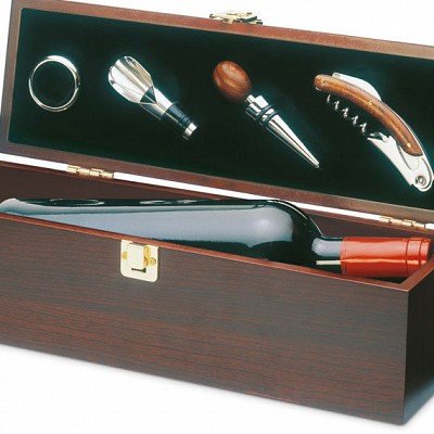 Cutie pentru vin cu 4 accesorii incluse - KC2690 KC2690 cutii pentru sticle de vin cu 4 accesorii