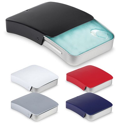 Cutie metalica cu bomboane cu gust de menta - MO8762 cutii promotionale cu dropsuri mentolate MO8762