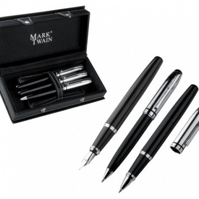 Set de intrumente de scris Mark Twain - 14627 14627 Seturi de 3 instrumente de scris promotionale pentru scrissi cutie de cadou eleganta