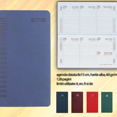 Agenda de buzunar cu coperti albastre 8x15 cm - 01480BRIBL agende 2021 verzi de buzunar 01480BRIBL