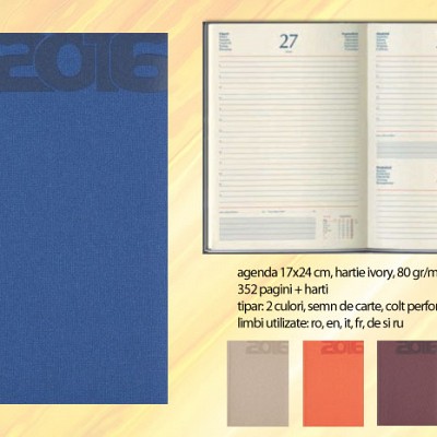Agenda 2021 cu interior zilnic si coperti albastre - 01457DEBL agende 2021 cu coperti albastre 01457DEBL