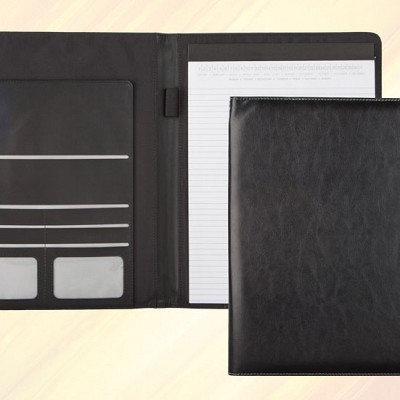 Mapa A4 cu blocnotes si coperti negre din imitatie de piele - AP809455 mape A4 de documente AP809455