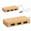 Porthub USB promotional din lemn de bambus cu 3 conexiuni USB - AP721509